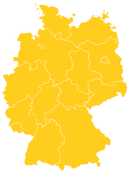Umriss Deutschlands mit Bundesländern