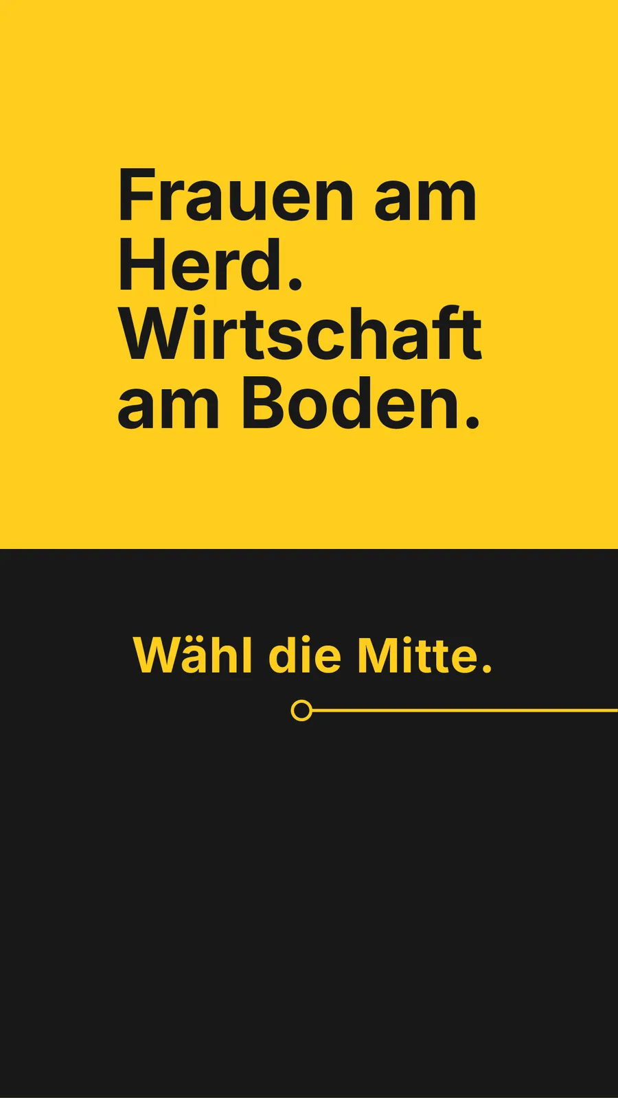 Kampagnenmotiv „Frauen am Herd. Wirtschaft am Boden.“ — wähldiemitte.de
