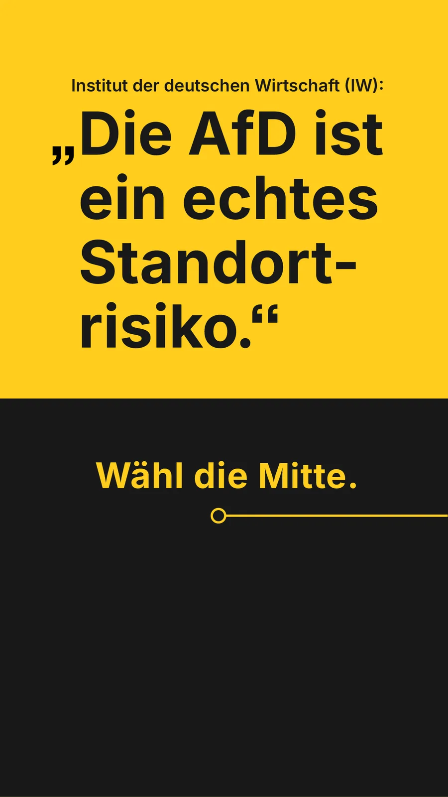 Kampagnenmotiv „„Die AfD ist ein echtes Standortrisiko.““ — wähldiemitte.de